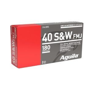 Aguila handgun ammunition. 40 s&w 180 gr fmj 1050 fps 50/ct