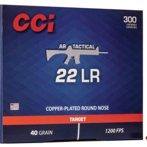 Cci ar tactical rimfire ammuniton. 22 lr 40 gr cprn 1200 fps 300/ct