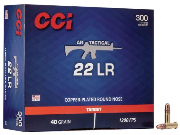 Cci ar tactical rimfire ammuniton. 22 lr 40 gr cprn 1200 fps 300/ct