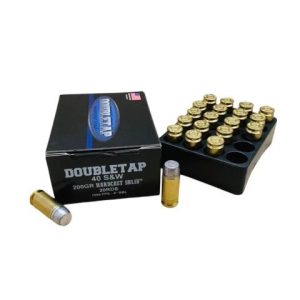 Double tap hardcast solid handgun ammunition. 40 s&w 200gr hc 1050 fps 20/ct