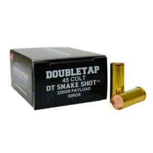 Double tap dt snakeshot handgun ammunition. 45 colt 220gr #9 shot 1000 fps 20/ct
