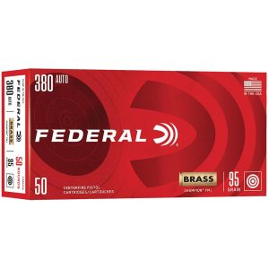 Federal champion handgun ammunition. 380 auto 95gr fmj 990 fps 50/ct