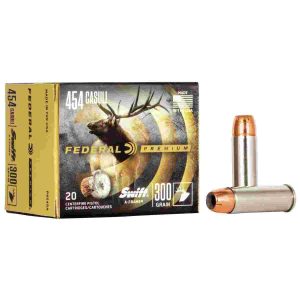 Federal premium vital-shok handgun ammunition. 454 casull 300 gr saf 1520 fps 20/box