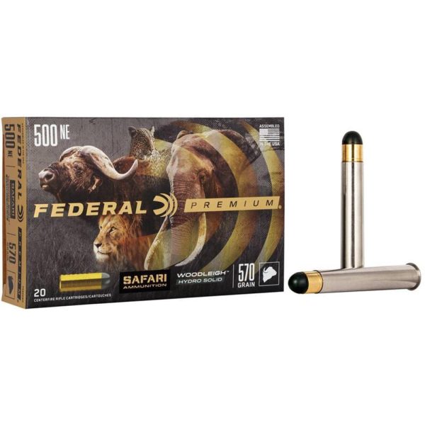 Federal premium cape-shok. 500 nitro express 3 570 gr hydro solid 2100 fps 20/ct