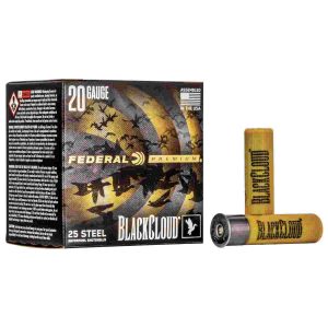 Federal black cloud fs steel shotshells 20ga. 3" 1oz 1350 fps #4 25/ct