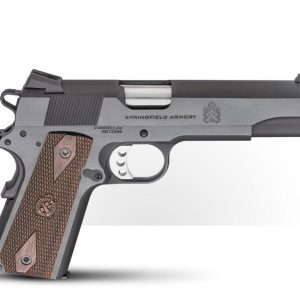Springfield 1911 garrison blued handgun. 45 acp 7rd magazine 5" barrel