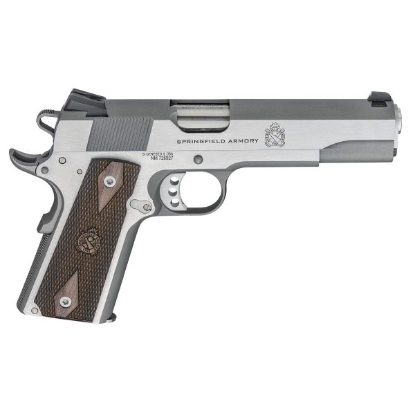 Springfield armory 1911 garrison 45 acp handgun 7rd magazine 5" barrel stainless