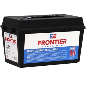 Hornady frontier rifle ammunition. 223 rem 55gr fmj 1282 fps 200/ct (ammo can)