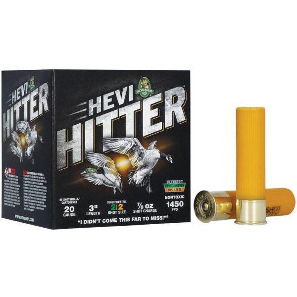 Hevi-shot hevi-hitter tungsten/steel shotshells 20ga 3" 7/8oz 1450 fps #2 25/ct