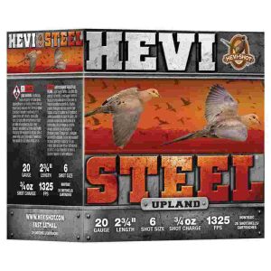 Hevi-shot hevi-steel upland shotshell 20ga 2-3/4" 1oz 1325 fps #6 25/ct