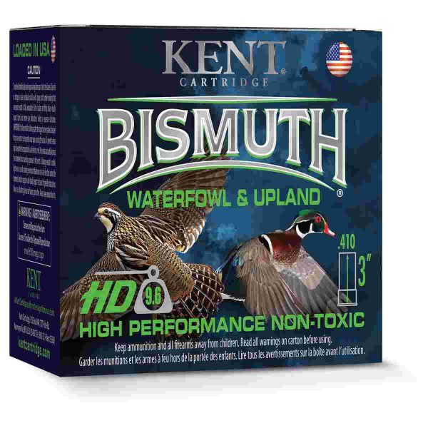 Kent bismuth high-performance non-toxic waterfowl & upland shotshells 410ga 3" 9/16oz 1150 fps #4 25/ct