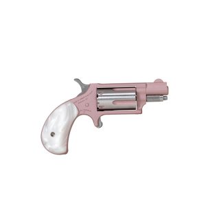 Naa 22m rose handgun. 22 wmr 5rd capacity 1. 13" barrel  bird head pearl grip pink cerekote