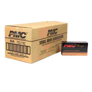 Pmc bronze handgun ammunition 9mm luger 115 gr fmj 1150 fps 1000/ct
