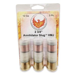 Phoenix rising annihilator slug shotshell 12ga 2-3/4" 485gr slug 1540 fps 3/ct