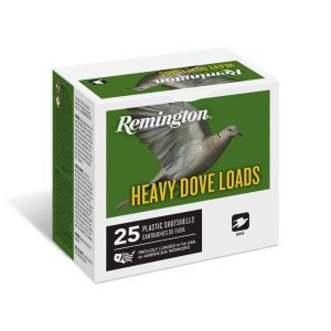 Remington heavy dove load shotshells 12ga 2-3/4 in 3-1/4 dr 1-1/8 oz #7. 5 1255 fps 25/ct