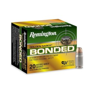 Remington golden saber bonded handgun ammunition. 357 sig 125 gr bjhp 1350 fps 20/ct
