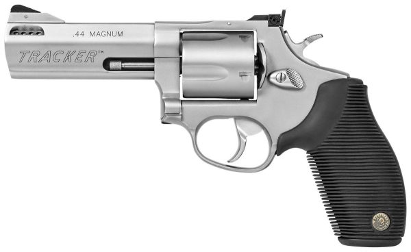 Taurus tracker 44 handgun. 44 mag 5rd capacity 4" barrel matte stainless frame