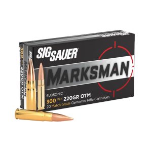 Sig sauer elite subsonic performance match rifle ammunition. 300 aac blackout 220 gr otm 1000 fps 20/ct
