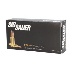 Sig sauer elite ball rifle ammunition. 277 fury 135gr fmj 2750 fps 20/ct