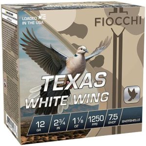 Fiocchi texas white wing shotshells 12ga 2-3/8" 1-1/8oz 1250 fps  #7. 5 100/ct
