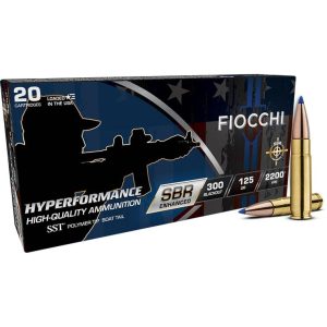 Fiocchi hyperformance sbr sst ammunition. 300 blackout 125gr pt 2250 fps 20/ct