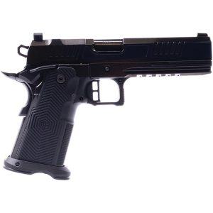 Alpha foxtrot af1911 romulus handgun 9mm luger 17 & 20rd magazines 5" bull barrel polished dlc black rmsc cut