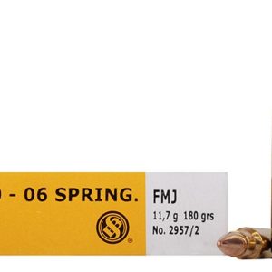 Sellier & bellot rifle ammunition. 30-06 sprg 180 gr fmj 2675 fps - 20/box