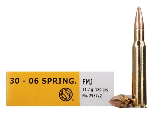 Sellier & bellot rifle ammunition. 30-06 sprg 180 gr fmj 2675 fps - 20/box