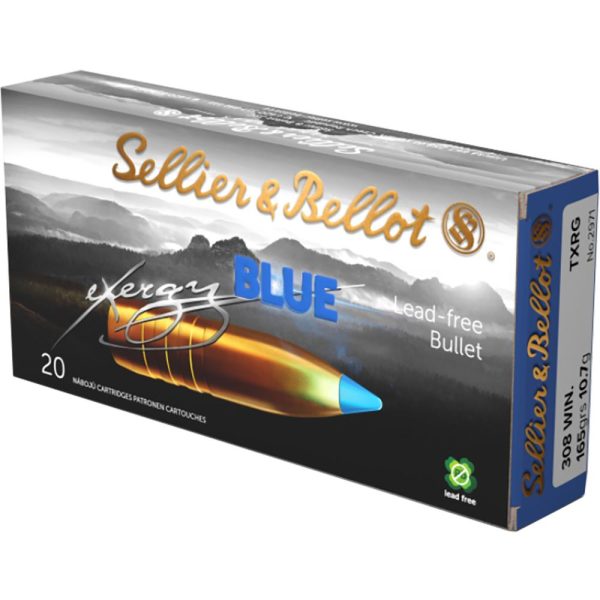 Sellier & bellot exergy blue rifle ammunition. 308 win 165gr 2720 fps 20/ct