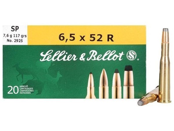 Sellier & bellot rifle ammunition 6. 5x52r 117 gr sp 775 fps - 20/box