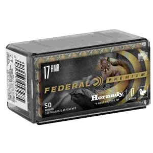 Federal Premium V-Shok Rimfire Ammunition .17 HMR 17 gr V-MAX 50/ct