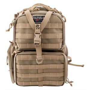 G-Outdoors GPS Tactical Range Backpack Holds 3 Handguns Tan
