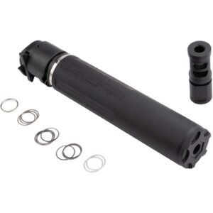 CMMG Defcan 762 Direct Thread Suppressor .308 Win 1-3/8x24 Black with 5/8x24 Muzzle Brake