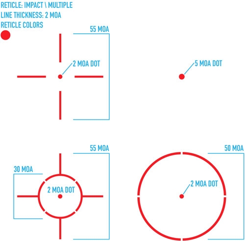 FIREFIELD IMPACT XLT REFLEX - QR MULTI RETICLE RED DOT - Image 3