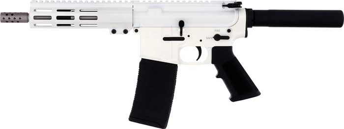 GLFA AR-15 Pistol 223 Wylde 7.5" Stainless Barrel – White Cerakote | Billet Upper/Lower - Image 2